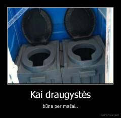 Kai draugystės - būna per mažai..