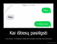 Kai ištiesų pasiilgsti -  ir tau reikia  to žmogaus visada jam parašysi pamiršęs visus principus