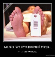 Kai nėra kam tavęs pasiimti iš morgo... - – Tai jau vienatvė.