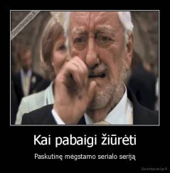 Kai pabaigi žiūrėti - Paskutinę mėgstamo serialo seriją
