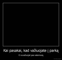 Kai pasakai, kad važiuojate į parką - O nuvažiuojat pas veterinarą