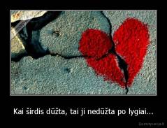 Kai širdis dūžta, tai ji nedūžta po lygiai... - 
