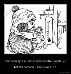Kai tikiesi ryte nubudus termometre išvysti -25 - bet ten pamatai....kaip visada -17 