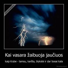 Kai vasara žaibuoja jaučiuos - kaip klube - tamsu, karšta, blykstė ir dar bosai kala
