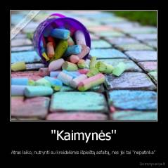 ''Kaimynės'' - Atras laiko, nutrynti su kreidelėmis išpieštą asfaltą, nes jei tai ''nepatinka''
