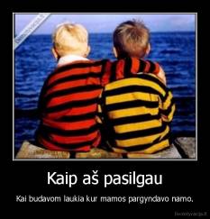Kaip aš pasilgau - Kai budavom laukia kur mamos pargyndavo namo.