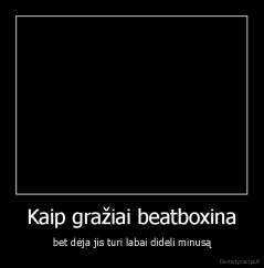 Kaip gražiai beatboxina - bet dėja jis turi labai dideli minusą