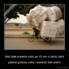 Kaip kaše pradeda rodyt po 10 min o darbu dauk - padarai greiciau viska. nesvarbu kiek svertu