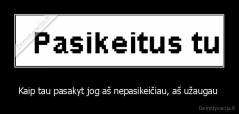Kaip tau pasakyt jog aš nepasikeičiau, aš užaugau  - 