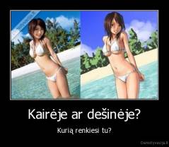 Kairėje ar dešinėje? - Kurią renkiesi tu?