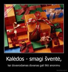 Kalėdos - smagi šventė, - kai dovanodamas dovanas gali likti anonimu