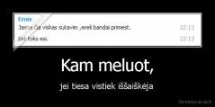 Kam meluot, - jei tiesa vistiek iššaiškėja