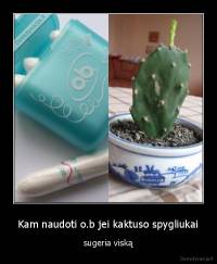 Kam naudoti o.b jei kaktuso spygliukai - sugeria viską