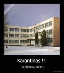 Karantinas !!! - - Nu išgirdau, nerėkit.