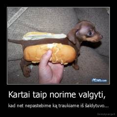 Kartai taip norime valgyti,  - kad net nepastebime ką traukiame iš šaldytuvo...