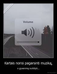 Kartais norisi pagarsinti muziką, - o gyvenimą nutildyti...