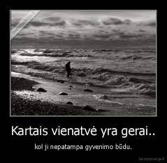 Kartais vienatvė yra gerai.. - kol ji nepatampa gyvenimo būdu.