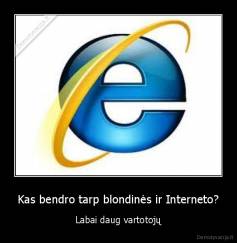 Kas bendro tarp blondinės ir Interneto? - Labai daug vartotojų