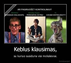Keblus klausimas, - su kuriuo susiduria visi moksleiviai.