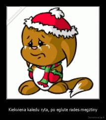 Kiekviena kaledu ryta, po eglute rades megztiny - 
