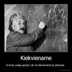 Kiekviename - iš mūsų miega genijus, tik ne kiekviename jis pabunda. 
