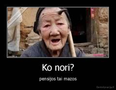 Ko nori? - pensijos tai mazos