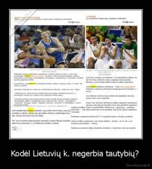 Kodėl Lietuvių k. negerbia tautybių?  - 