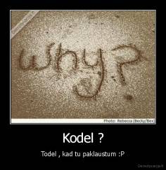 Kodel ? - Todel , kad tu paklaustum :P