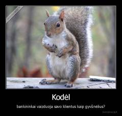Kodėl - bankininkai vaizduoja savo klientus kaip gyvūnėlius?
