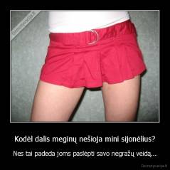 Kodėl dalis meginų nešioja mini sijonėlius? - Nes tai padeda joms paslėpti savo negražų veidą...