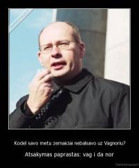 Kodel savo metu zemaiciai nebalsavo uz Vagnoriu? - Atsakymas paprastas: vag i da nor