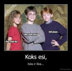 Koks esi, - toks ir liksi...