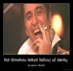 Kol išmoksiu laikyti liežuvį už dantų  - jie spės ir iškristi