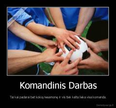 Komandinis Darbas - Tai kai padarai bet kokią nesamonę ir vis tiek kalta lieka visa komanda.