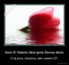 Kovo 8! Visiems labai gerai žinoma diena - O ką jums, merginos, sako vasario 23? 