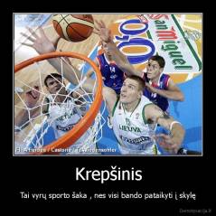 Krepšinis - Tai vyrų sporto šaka , nes visi bando pataikyti į skylę