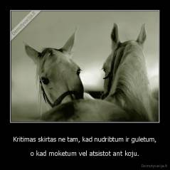 Kritimas skirtas ne tam, kad nudribtum ir guletum, - o kad moketum vel atsistot ant koju.