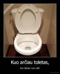 Kuo arčiau toletas, - tuo labiau nori sikt