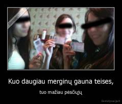 Kuo daugiau merginų gauna teises, - tuo mažiau pėsčiųjų