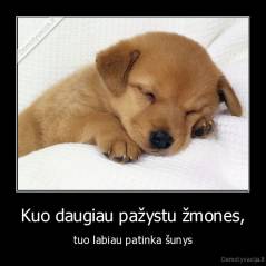 Kuo daugiau pažystu žmones, - tuo labiau patinka šunys