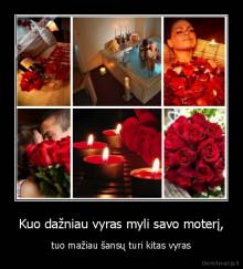 Kuo dažniau vyras myli savo moterį, - tuo mažiau šansų turi kitas vyras