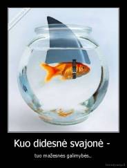 Kuo didesnė svajonė -  - tuo mažesnės galimybės..