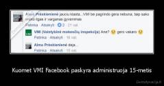 Kuomet VMI Facebook paskyra administruoja 15-metis - 