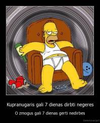 Kupranugaris gali 7 dienas dirbti negeres - O zmogus gali 7 dienas gerti nedirbes
