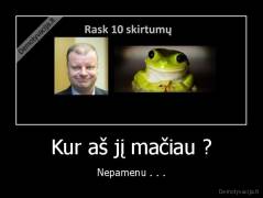 Kur aš jį mačiau ? - Nepamenu . . .