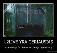 L2LIVE YRA GERIAUSIAS - Administracija čia rūpinasi, kad žaidėjai nepersižaistų.