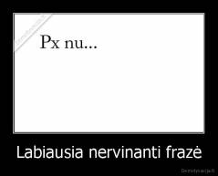 Labiausia nervinanti frazė - 