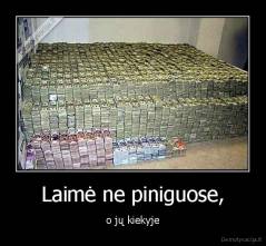 Laimė ne piniguose, - o jų kiekyje