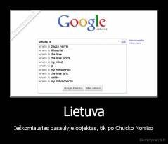 Lietuva - Ieškomiausias pasaulyje objektas, tik po Chucko Norriso