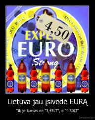 Lietuva jau įsivedė EURĄ - Tik jo kursas ne "3,45LT", o "4,50LT"